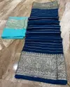 SV Pure Viscose Georgette Party Wear Sarees Wholesale Market In Surat
